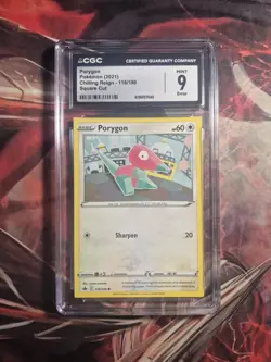 Porygon SQUARE CUT ERROR CGC 9 Mint Pokemon Chilling Reign - 116/198 - Image 1