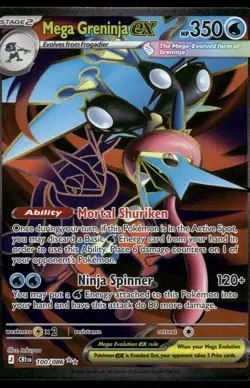 Mega Greninja ex 100/086 Ultra Rare Chaos Rising Pokemon Holo Near Mint - Image 1