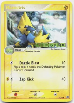 Manectric 16/106 Rare Emerald Pokemon Reverse Holo Heavily Played - Image 1