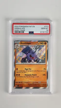 2024 POKEMON ENGLISH-PALDEAN FATES #171 ANNIHILAPE SHINY RARE PSA 10 - Image 1