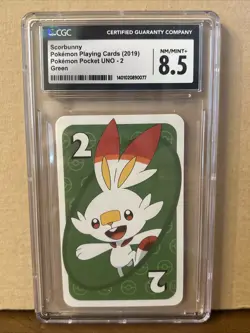 Pokemon TCG Scorbunny Pocket UNO Playing Card (2019) CGC 8.5 Green, Fast Shippin - Image 1
