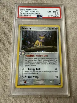 *POP 2* SWIRL Pokemon 2006 EX Legend Maker Delcatty Holo Rare 4/92 PSA 8.5 - Image 1