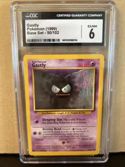 Pokemon TCG CGC 6 Gastly 50/102 Base set (1999) Fast Shipping - Image 1