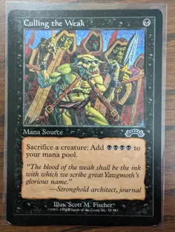 MTG Magic the Gathering Culling the Weak (55/143) Exodus LP - Image 1