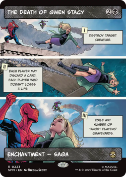 The Death of Gwen Stacy 0223 ~ **Borderless** Rare MTG Marvel Spider-Man - Image 1