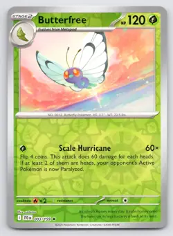 Pokemon Butterfree Journey Together JTG REVERSE HOLO R 003/159 NM - Image 1