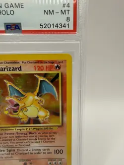 Pokemon TCG PSA 8 Glurak/Charizard 4/102 Base Set Holo Englisch 1999 - Image 3