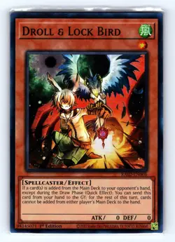 Droll & Lock Bird (Alternate Art) (UR) RA02-EN006 Yu-Gi-Oh 1st Edition NM - Image 1
