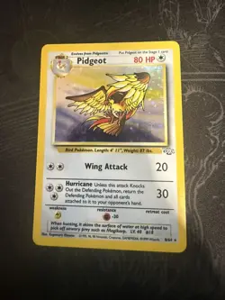 1999 Pokemon PIDGEOT Jungle Set HOLO Foil Rare Unlimited Edition Card 8/64 WotC - Image 1