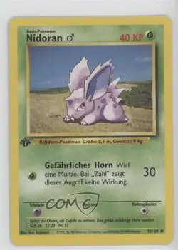 Nidoran M German 1st Ed. Pokemon Base Set #55 1999 - Image 1