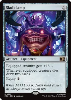 1x Skullclamp MTG - Commander: Marvel Super Heroes - NM-Mint - Image 1