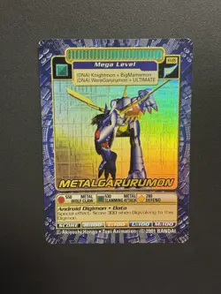 Metalgarurumon ST-85 Digimon 2001 Holo Vintage Bandai Card - Image 1