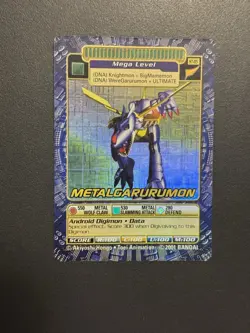 Metalgarurumon ST-85 Digimon 2001 Holo Vintage Bandai Card - Image 3