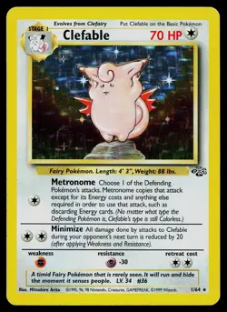Pokemon Card - Clefable Jungle 1/64 Holo Rare - Image 1