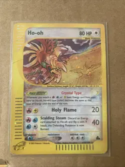 Ho-Oh Reverse Holo Skyridge Crystal 149/144 2003 Pokemon MP CREASE - Image 1