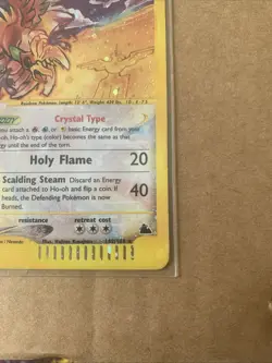 Ho-Oh Reverse Holo Skyridge Crystal 149/144 2003 Pokemon MP CREASE - Image 3