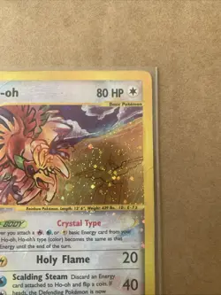Ho-Oh Reverse Holo Skyridge Crystal 149/144 2003 Pokemon MP CREASE - Image 4