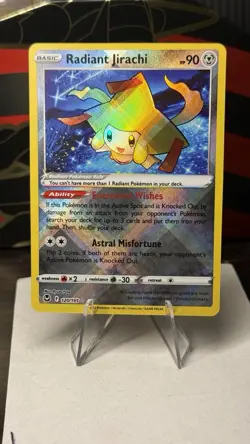 Radiant Jirachi 120/195 SWSH Silver Tempest Shiny Holo Rare Pokemon TCG 2022 NM - Image 1