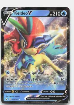 Keldeo V 053/202 Holo V Rare Sword & Shield Pokemon Holo Near Mint - Image 1
