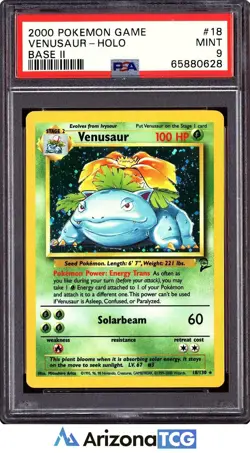 Pokemon 2000 Venusaur 18/130 Holo Base II PSA 9 - Image 1