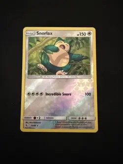 Snorlax 50/68 Rare Hidden Fates Pokemon Reverse Holo Near Mint - Image 1