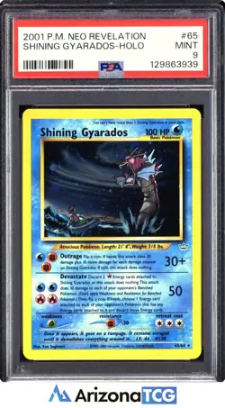 Pokemon 2001 Shining Gyarados 65/64 Holo Neo Revelation PSA 9 - Image 1