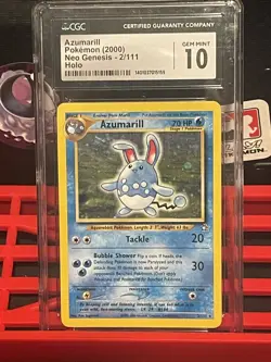 CGC 10 GEM MINT 💎 Azumarill 2/111 Holo unlimited 2000 Pokemon Neo Genesis - Image 1