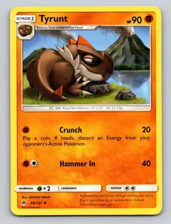 Tyrunt 68/131 Uncommon Forbidden Light Pokemon LP - Image 1