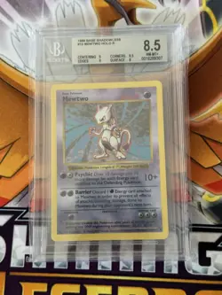 Pokemon Mewtwo Base Set Shadowless Holo Rare 10/102 BGS 8.5 - Image 2