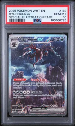 2025 POKEMON WHITE FLARE HYDREIGON EX #169/086 SIR SPECIAL ILLUSTRATION PSA 10 - Image 1