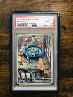 2024 POKEMON SCR EN-STELLAR CROWN ILLUSTRATION RARE #148 SQUIRTLE PSA 10 - Image 1