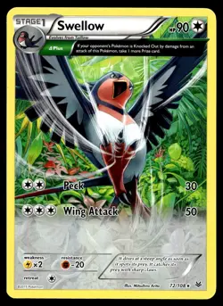 POKEMON SWELLOW (XY ROARING SKIES) DECK EXCLUSIVES 72/108 R NM/M - Image 1