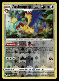 POKEMON ARCHEOPS SILVER TEMPEST 147/195 HOLO REVERSE HOLO R NM/M - Image 1
