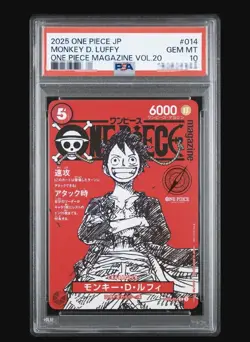 PSA 10 Monkey D Luffy ST21-014 Japanese One Piece Magazine Vol.20 Promo - Image 1