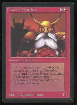 1993 MTG Magic the Gathering Beta Dwarven Warriors NM Raw TCG Gaming Card - Image 1