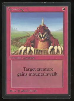 1993 MTG Magic the Gathering Beta Burrowing NM Raw TCG Gaming Card - Image 1