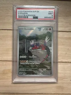 2023 POKEMON SVP EN-SV BLACK STAR PROMO #014 KORAIDON PSA Mint 9 - Image 1