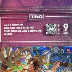 One Piece Card Game Ace & Newgate ST22-001 Start Deck 22 Holo TAG 9 - Image 3