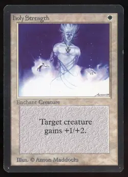 1993 MTG Magic the Gathering Beta Holy Strength NM Raw TCG - Image 1