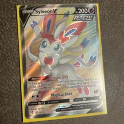 Pokemon TCG Sylveon v Full Art Ultra Rare Holo Card Evolving Skies 183/203 NM - Image 1