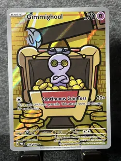 2023 Pokemon TCG SV04: Paradox Rift Gimmighoul 198/182 Illustration Rare NM - Image 1