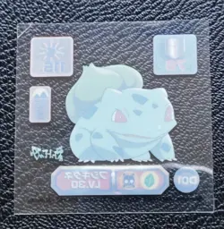 Bulbasaur Lv.30 Pokemon Mini Sticker Clear Japanese No.D01 Nintendo Japan F/S - Image 5