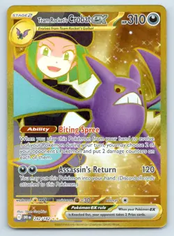 Pokemon Team Rocket's Crobat ex Destined Rivals DRI HYPER RARE HOLO 242/182 NM - Image 1