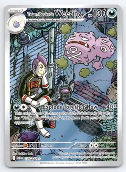 Pokemon Team Rocket's Weezing Destined Rivals DRI ILLUSTRATION RARE HOLO 199 NM - Image 1