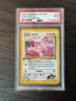 Nintendo Pokemon TCG 2000 Gym Challenge Koga's Ditto 1st Ed Holo PSA 9 - Image 1