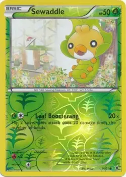 Pokemon - Sewaddle - 1/101 - Reverse Holo - Noble Victories - NM/M - Image 1