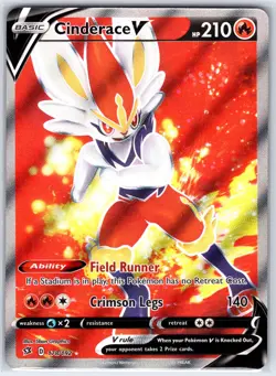 Cinderace V 178/192 Ultra Rare Rebel Clash Pokemon Holo Near Mint - Image 1