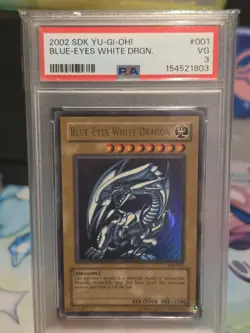 Konami Yu-Gi-Oh! Blue-Eyes White Dragon SDK-001 Ultra Rare Foil PSA 3 - Image 1