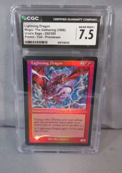 LIGHTNING DRAGON Promo Foil Prerelease 1998 MTG Magic Card Grade CGC 7.5 NM+ - Image 1