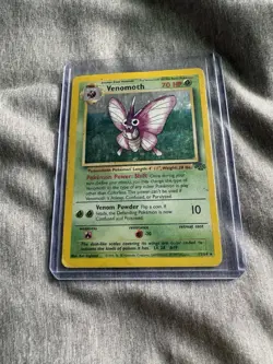 Pokemon TCG Venomoth Holo Rare Card 13/64 Unlimited Jungle Edition 1999 Damaged - Image 1